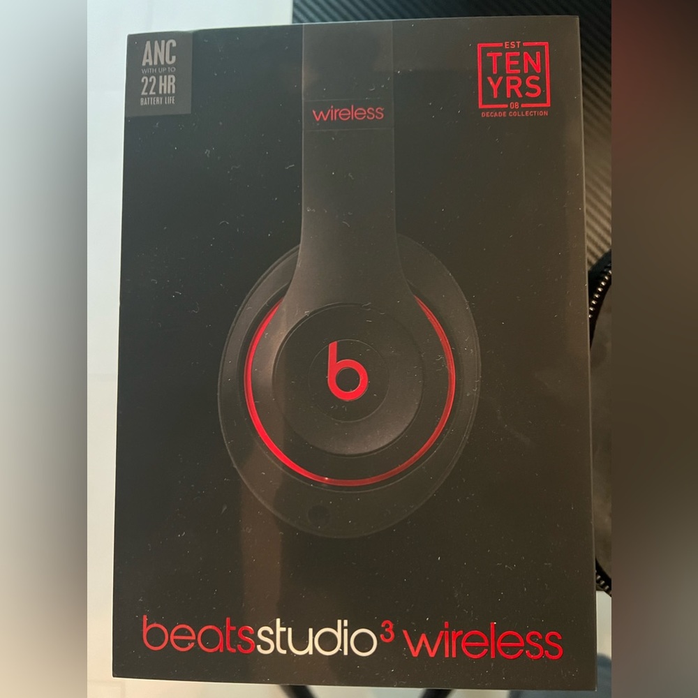 Beats Studio3 Wireless Headphones - “defiant” black and red